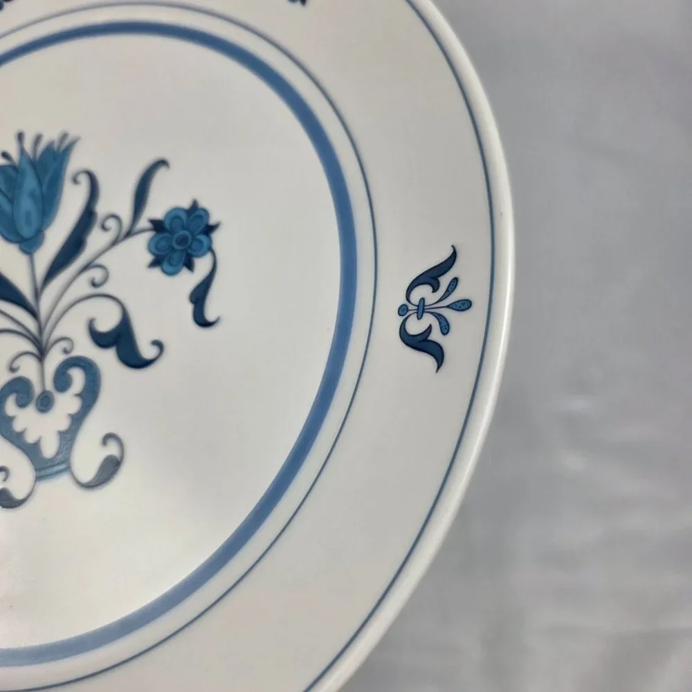 TWO Noritake Blue Haven Salad Plates Blue Flowers & Bands